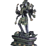 Vintage Brass Kali Mata Ten Arms | 25" Black Green Heat-Treated Art | 20.65kg Sacred Masterpiece | Divine Temple Beauty | Jaipurio
